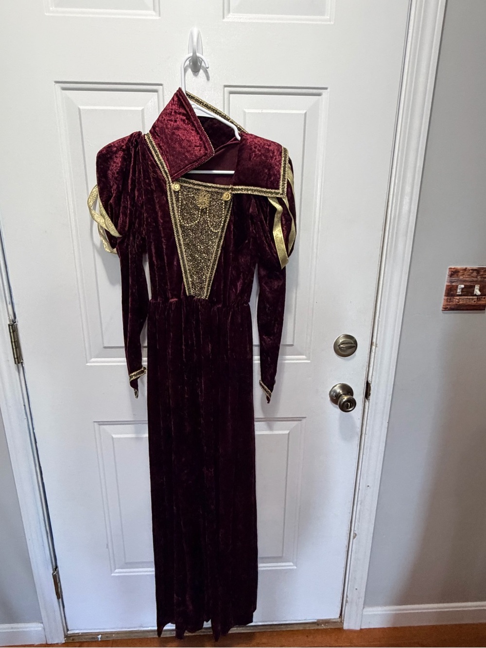 Maroon & Gold Tudor / Medieval Gown - Picture 2 of 5